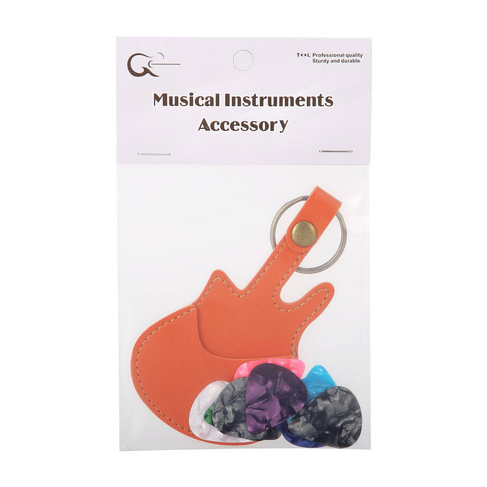 CCOCC 10Pcs Guitar Picks,Celluloid Construction Guitar Capo,Flexible Grip Smooth Performance Guitar Tuner,Style1
